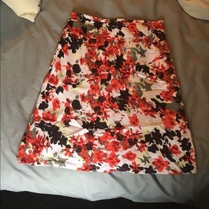 Orange & white floral skirt