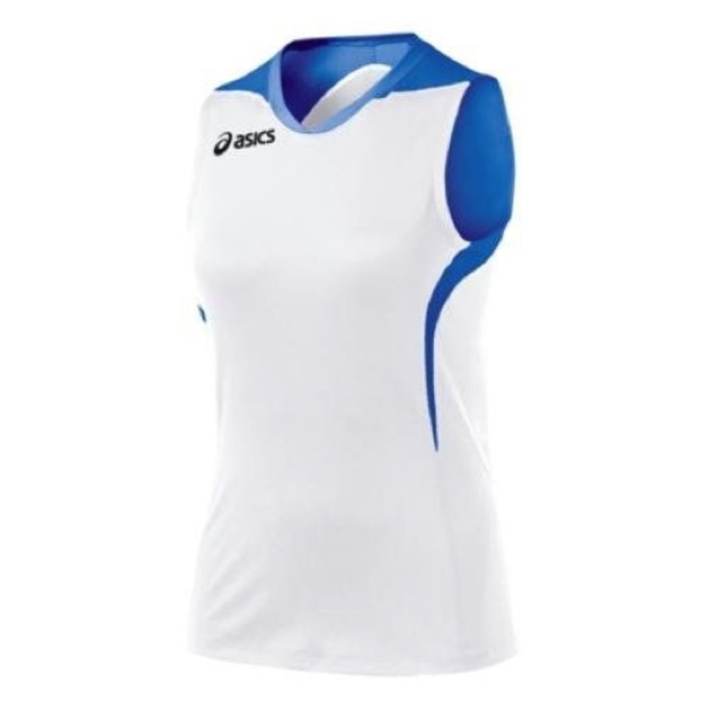 Asics white and royal blue Women's Tip Tank