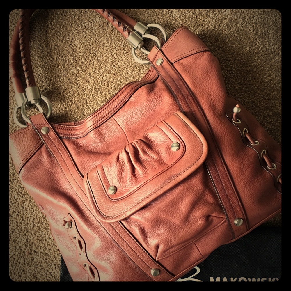 Authentic B Makowsky Leather Handbag