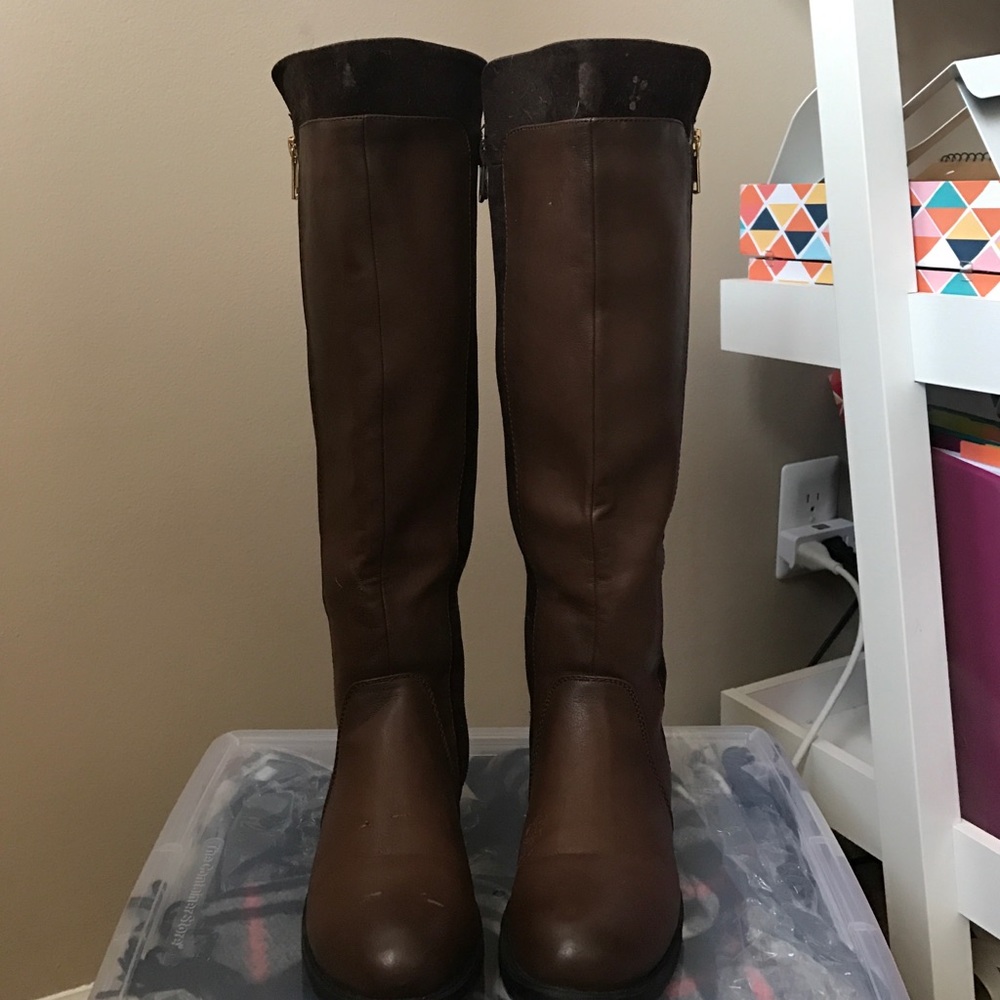Two Tone Knee-High Boots