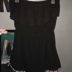 Black Romper with decorative trim