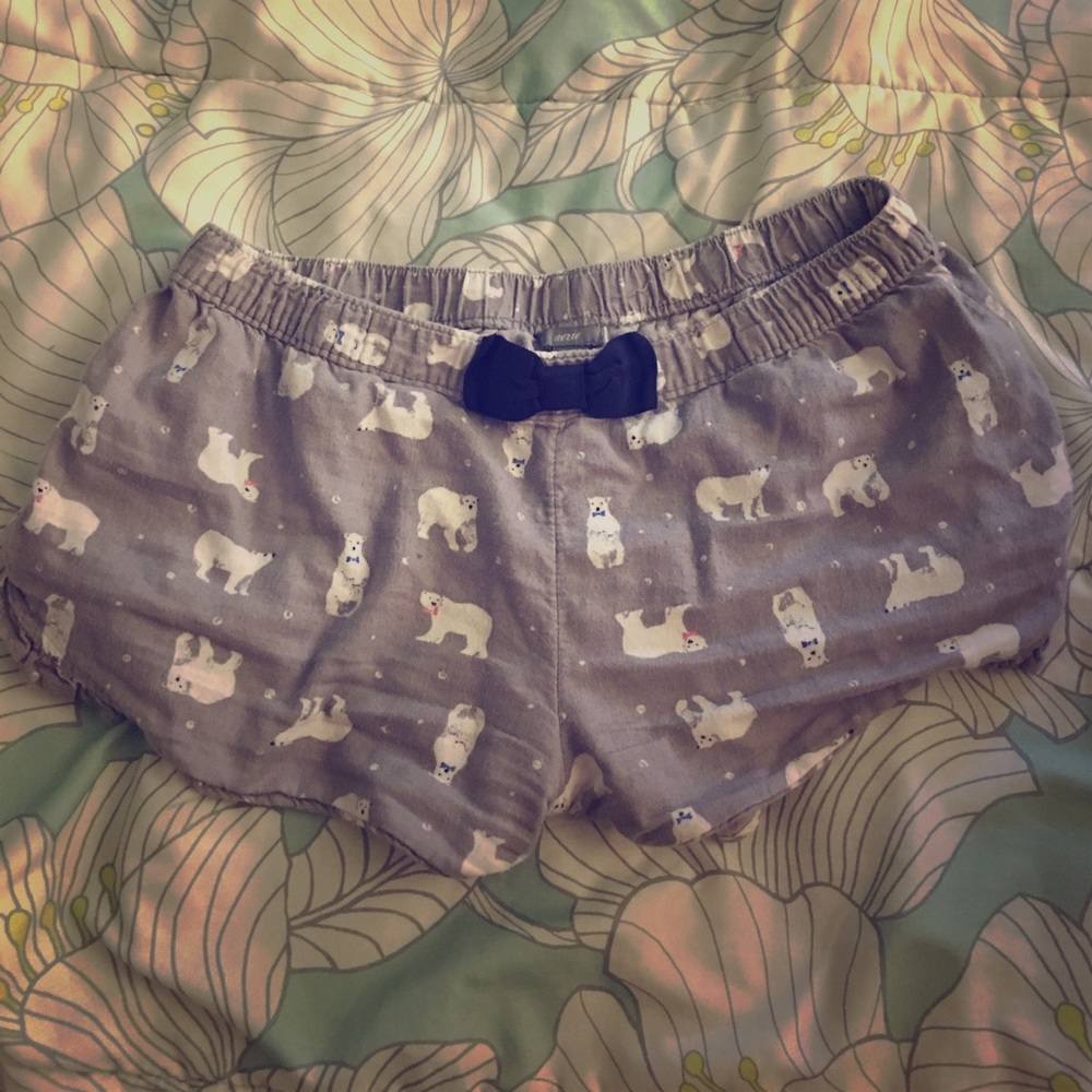 Grey polar bear pj shorts
