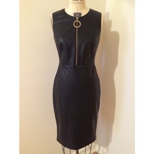 LAST CHANCE Faux Leather Shift Dress