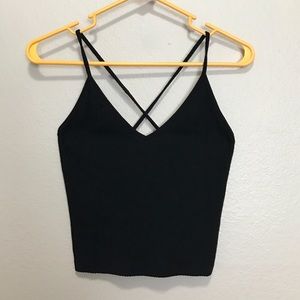 Pacsun black ribbed cropped tank NWT