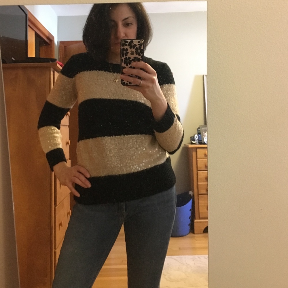 3/4 sleeve sparkle Jcrew sweater