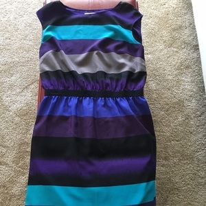 Loft dress! Beautiful multi colored striped dress!