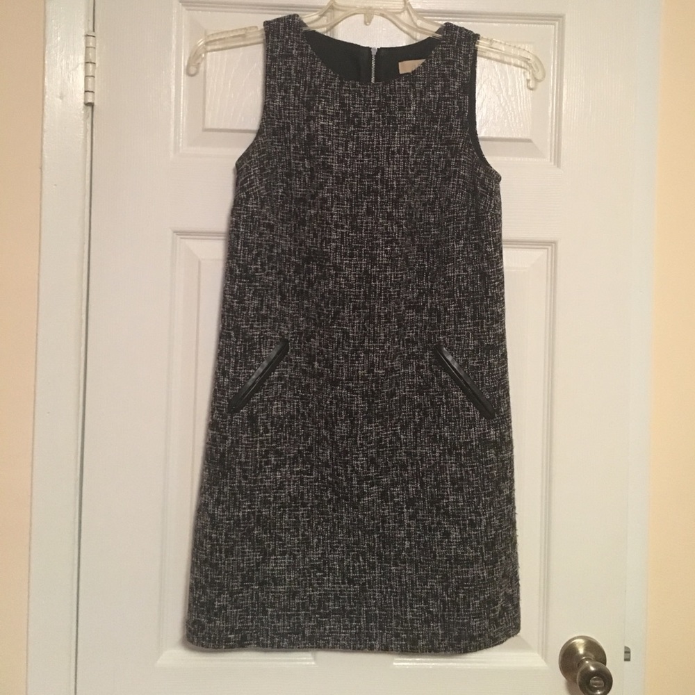 Loft dress with leather trim
