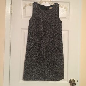 Loft dress with leather trim