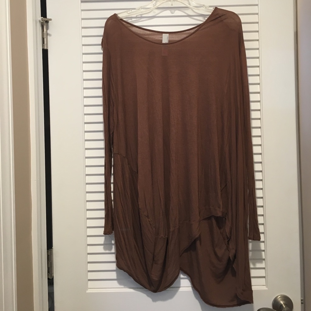 🔥FREE PEOPLE brown long sleeve tee🔥