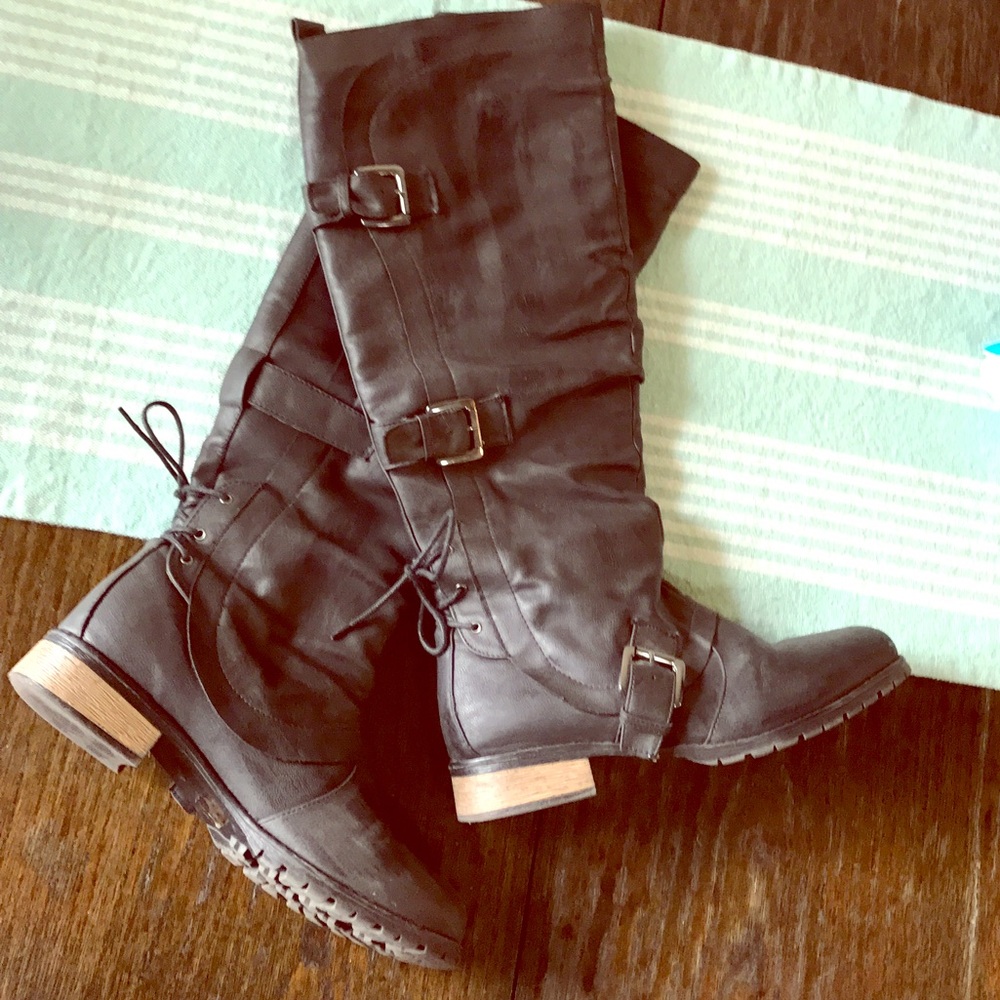 Black knee high boots