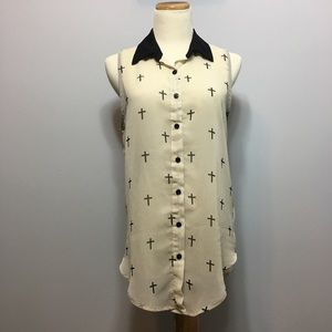 Sleeveless Button Down Tunic