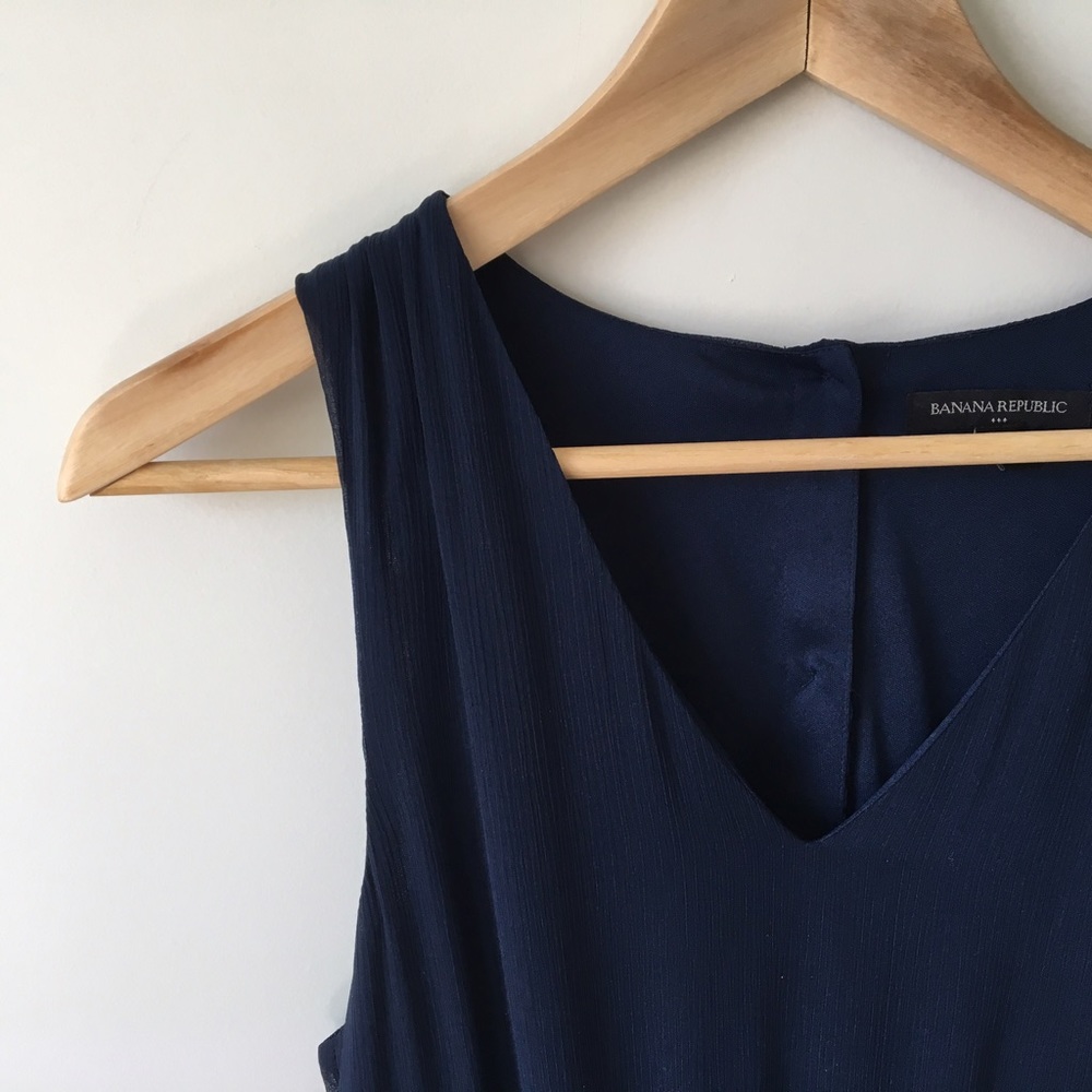 Banana Republic navy hi-low long dress