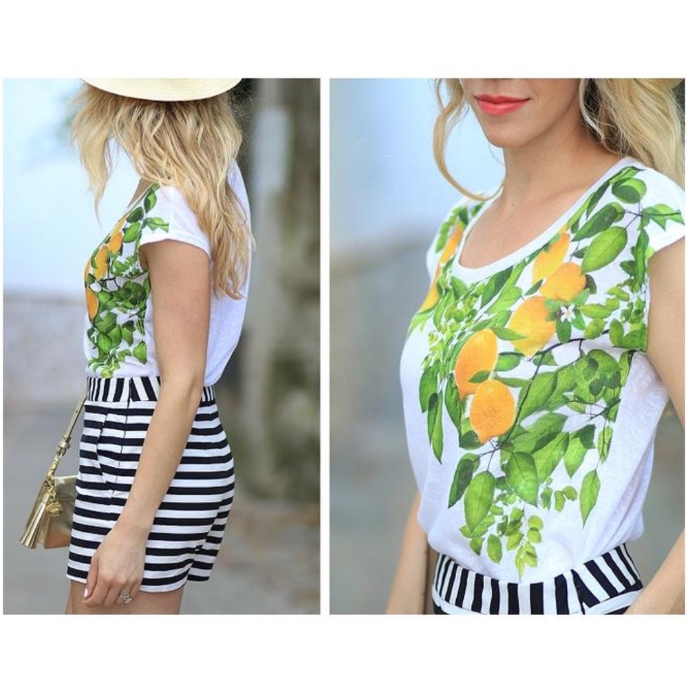 MILLY FOR DESIGNATION LEMON SEQUIN TEE - Picture 3 of 6