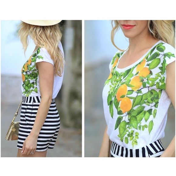 MILLY FOR DESIGNATION LEMON SEQUIN TEE - Picture 3 of 6