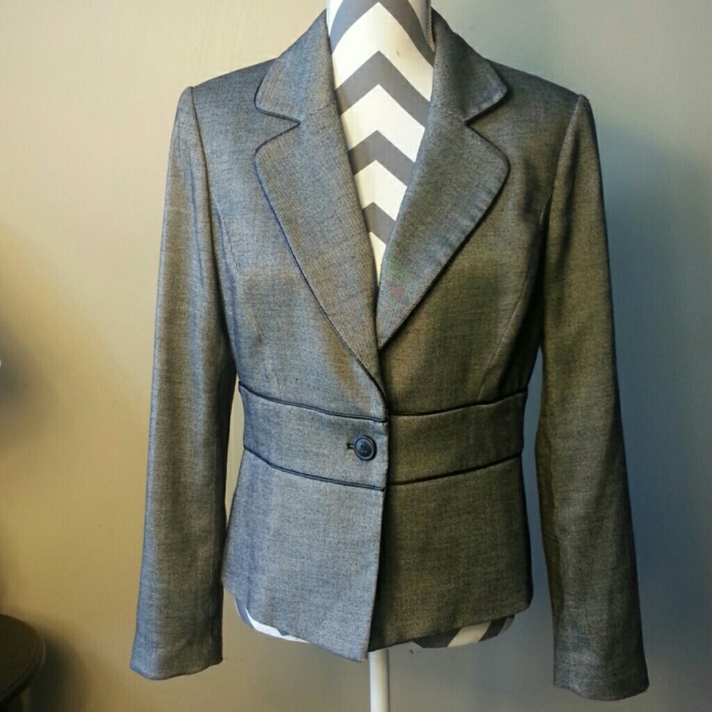 Style & Co Stretch black and white blazer