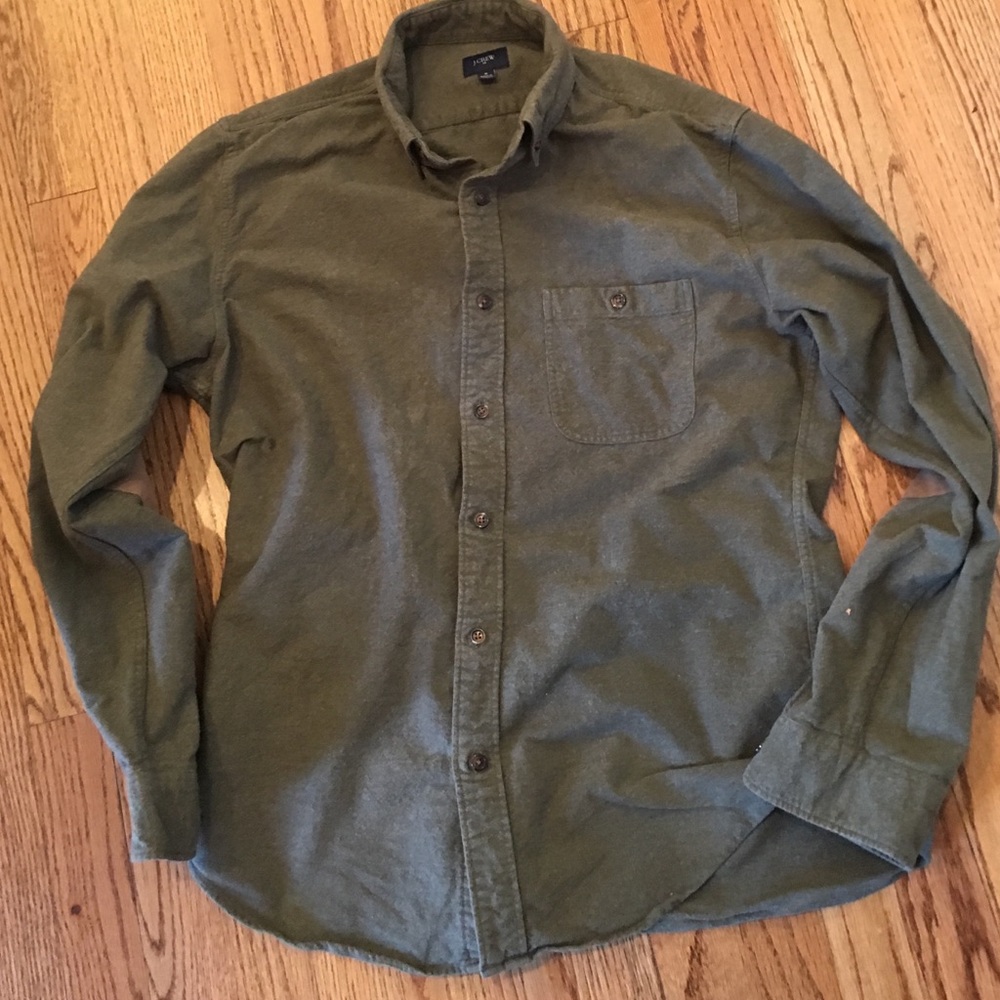 J.CREW Olive Button Up Shirt