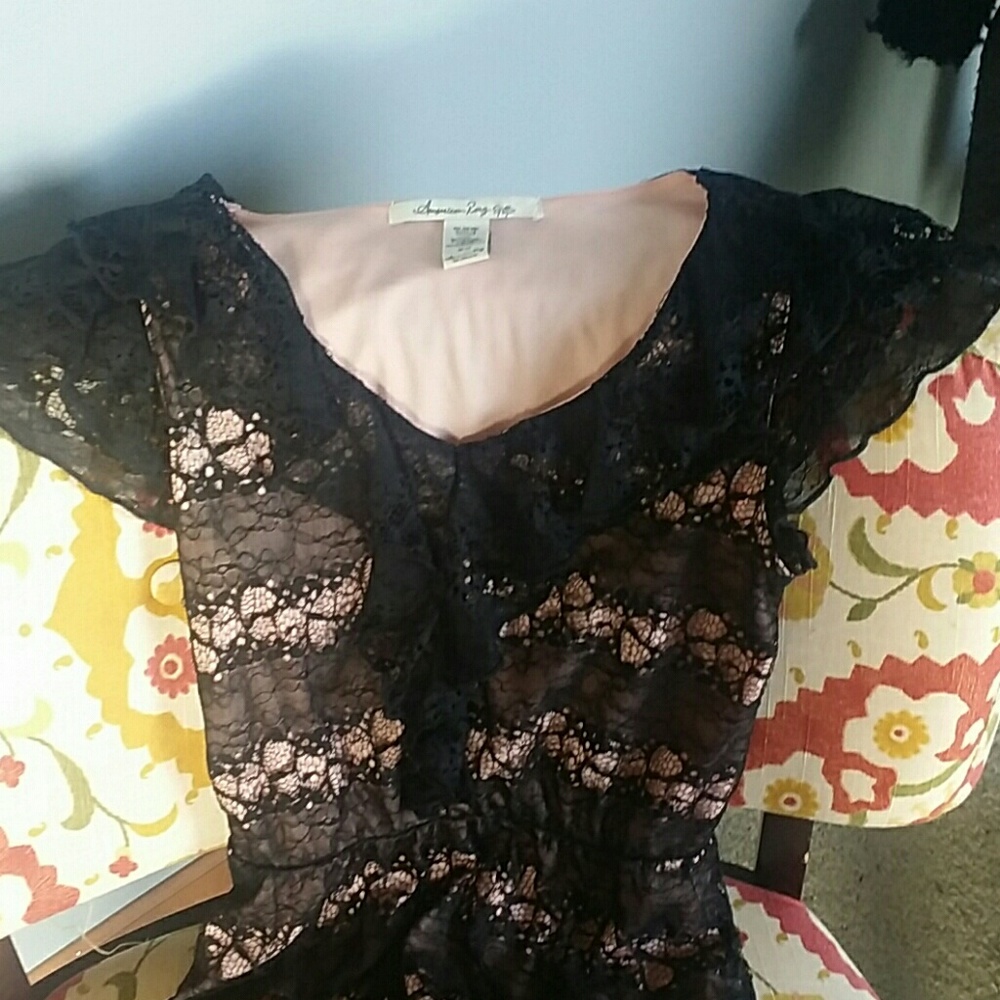 Beautiful lace Black and Light Pink Top
