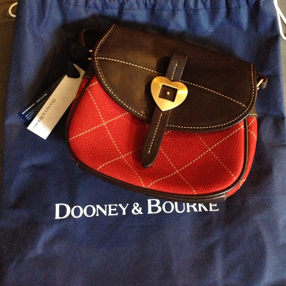 Dooney & Bourke Red & Brown Flap Crossbody Bag