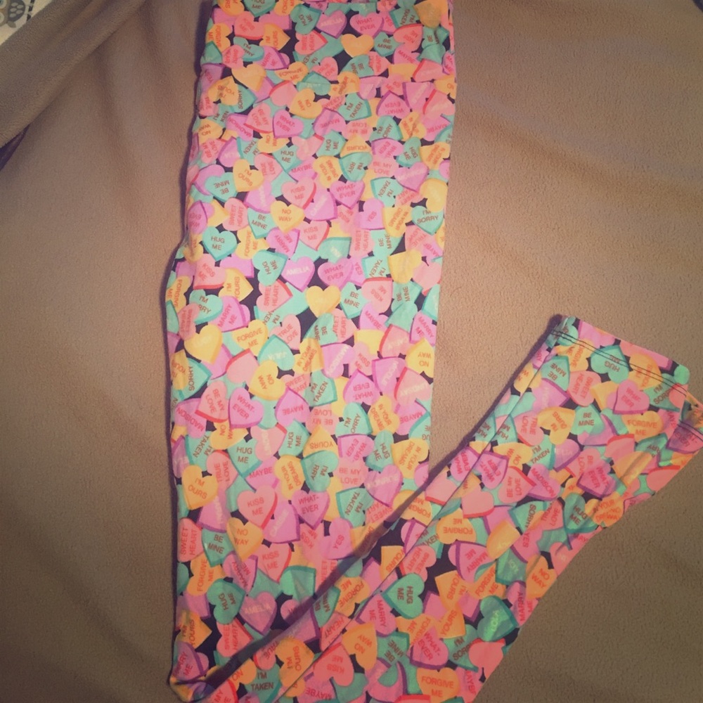 Lularoe conversation heart leggings