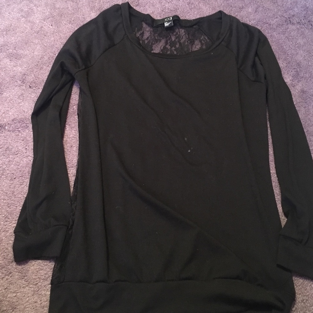 Black long sleeve with lace back