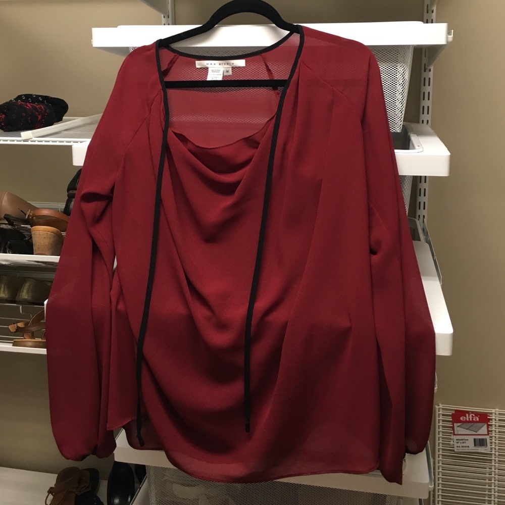 Max studio red blouse M
