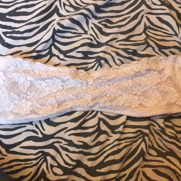 white floral lace strapless bra bralette bandeau - Picture 1 of 3