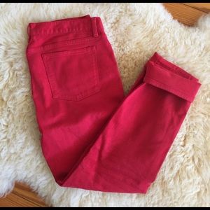 J.Crew Red Cropped Ankle Pant