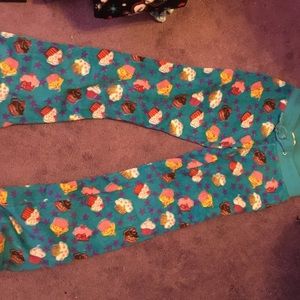 Fleece cupcake pajama pants