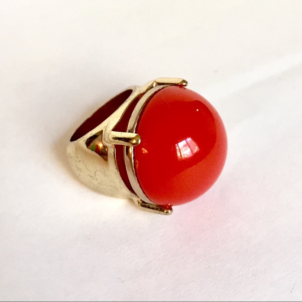 70s Chunky Coral Cocktail Ring