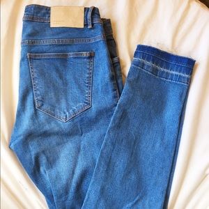 Zara TRF Frayed Hem Skinny Jeans