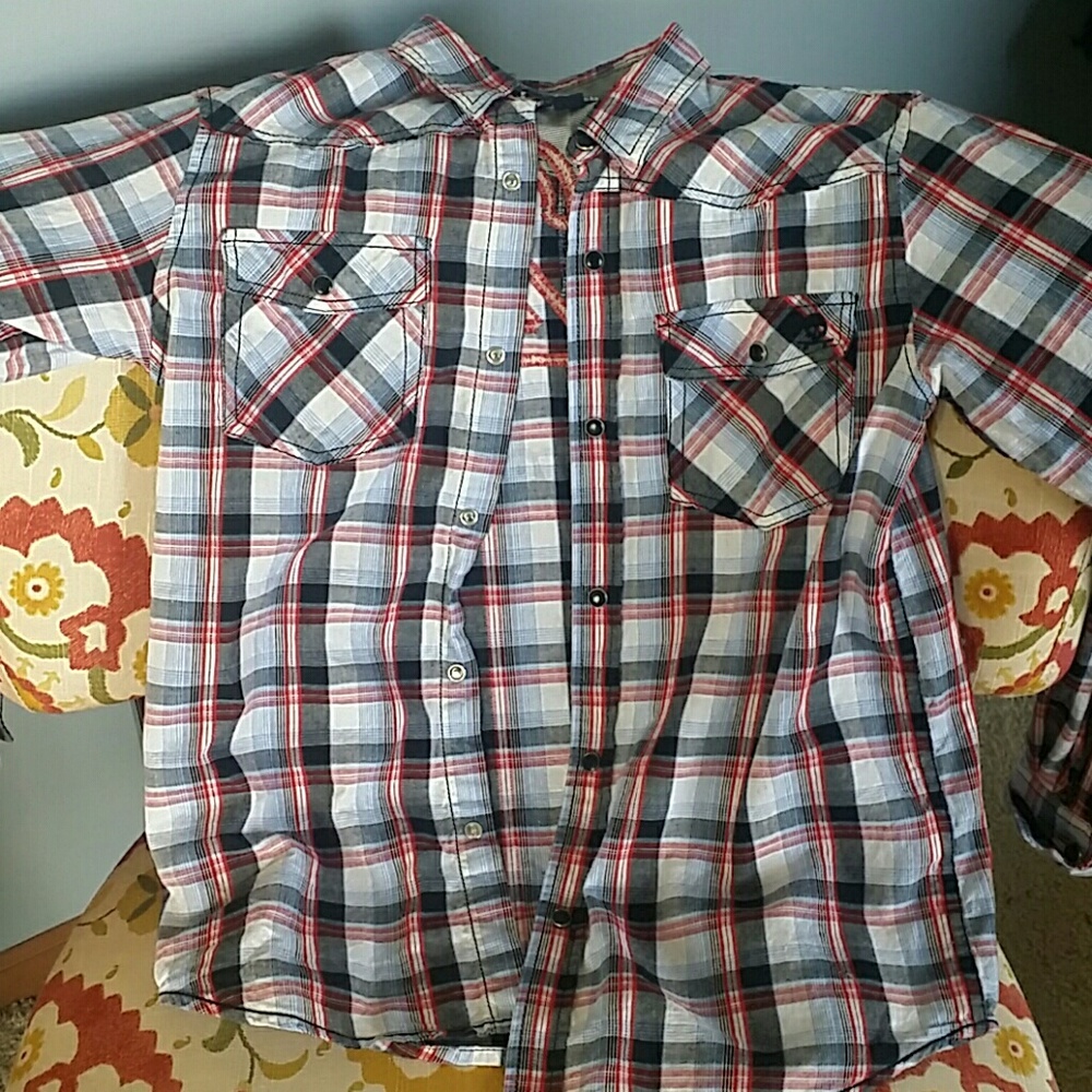 Boys cool Dress / casual Shirt Red Black and blue