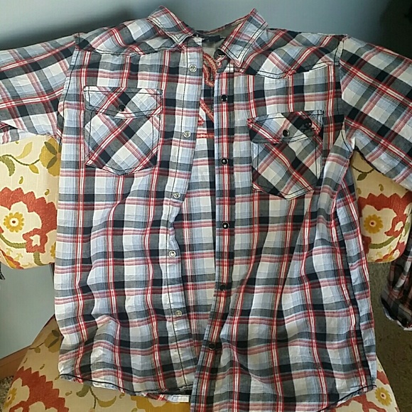 Boys cool Dress / casual Shirt Red Black and blue - Picture 1 of 3