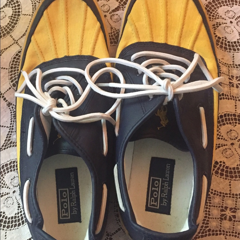 Men's Ralph Lauren Polo  shoes Blue/yellow size 13