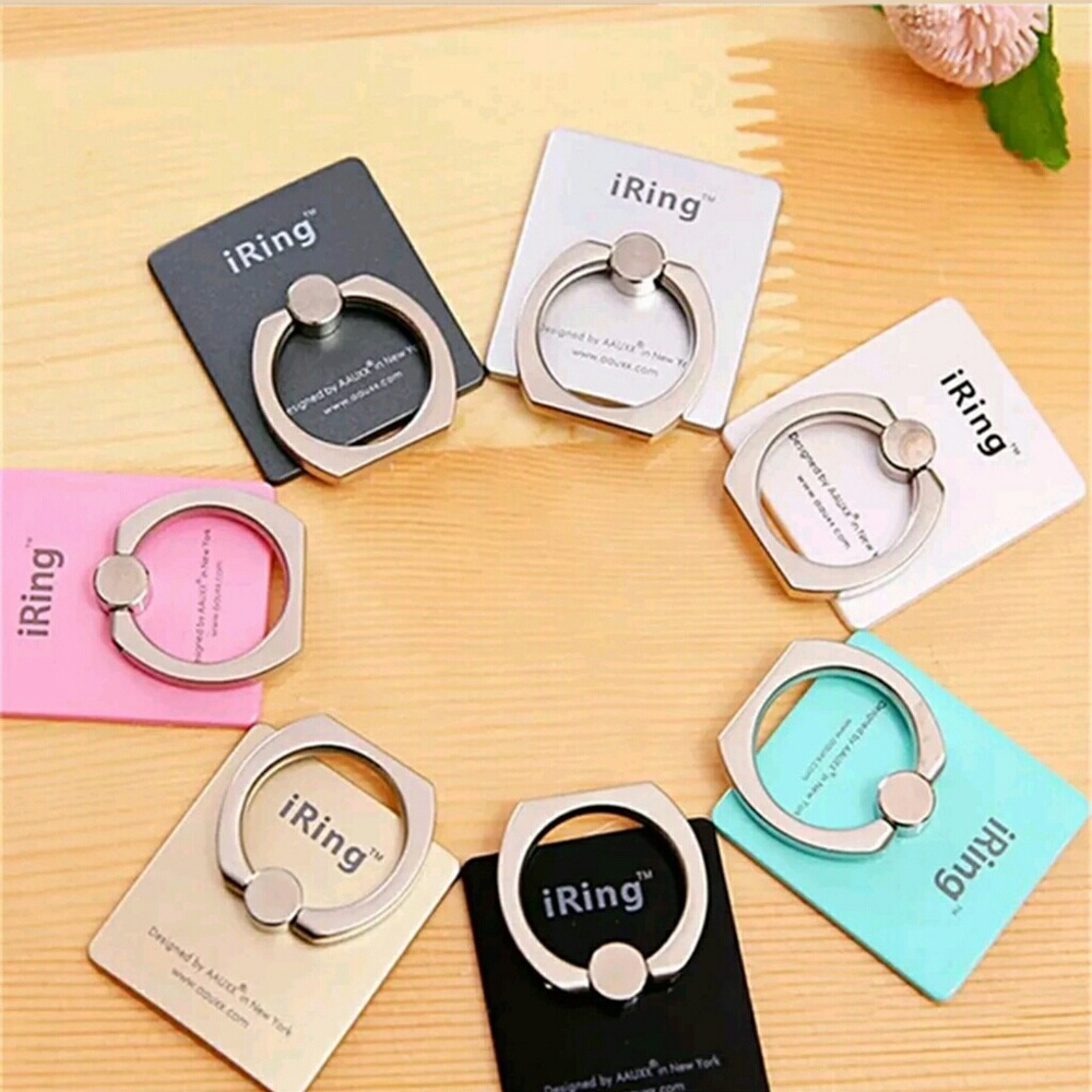 I ring phone grip/stand. Pink/ Mint / White