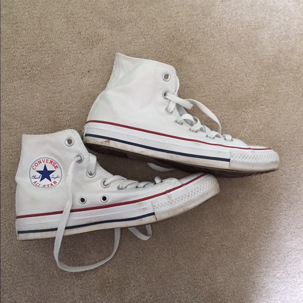 white high top converse size 7