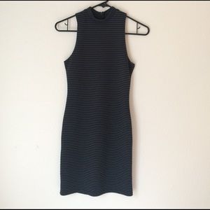 Urban Outfitters black and navy mock neck dress