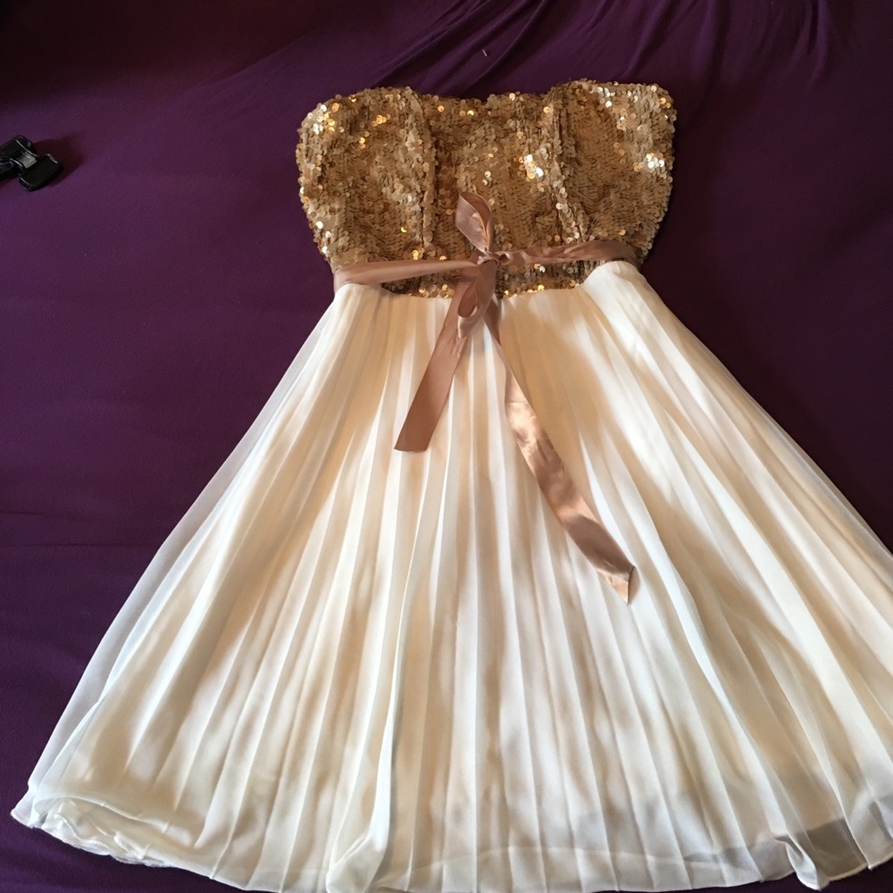 Gold & White Homecoming Dress