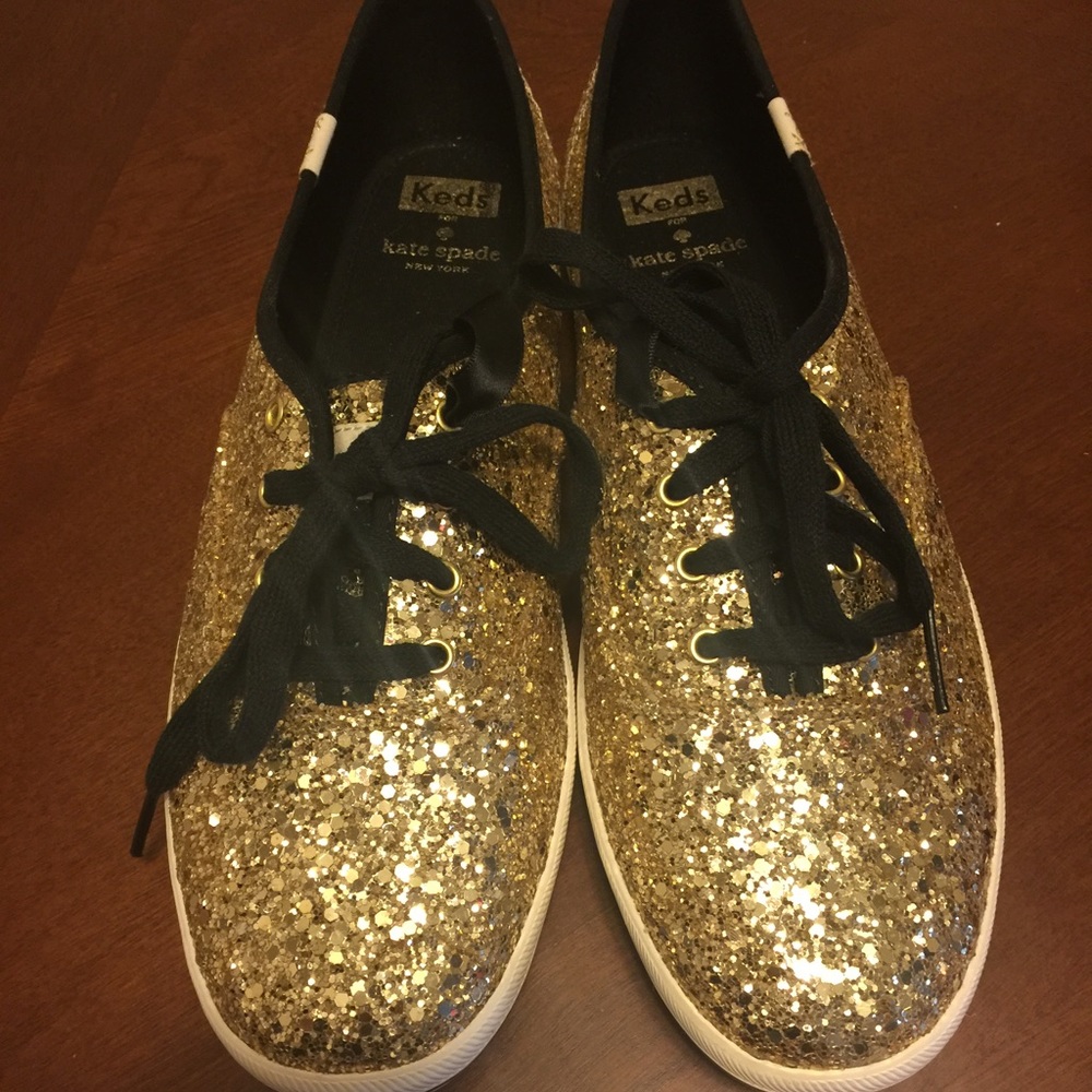 Kate Spade ♠️ Gold glitter Keds