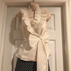 Beautiful Adrianna Papell White Blouse Sz. 6