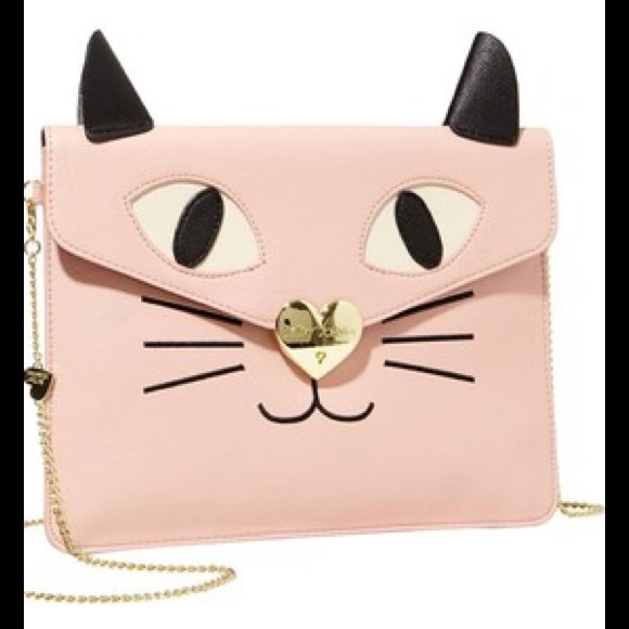 Betsey Johnson Handbags - Betsey Johnson Cat Faux-Leather Clutch Bag, Pink
