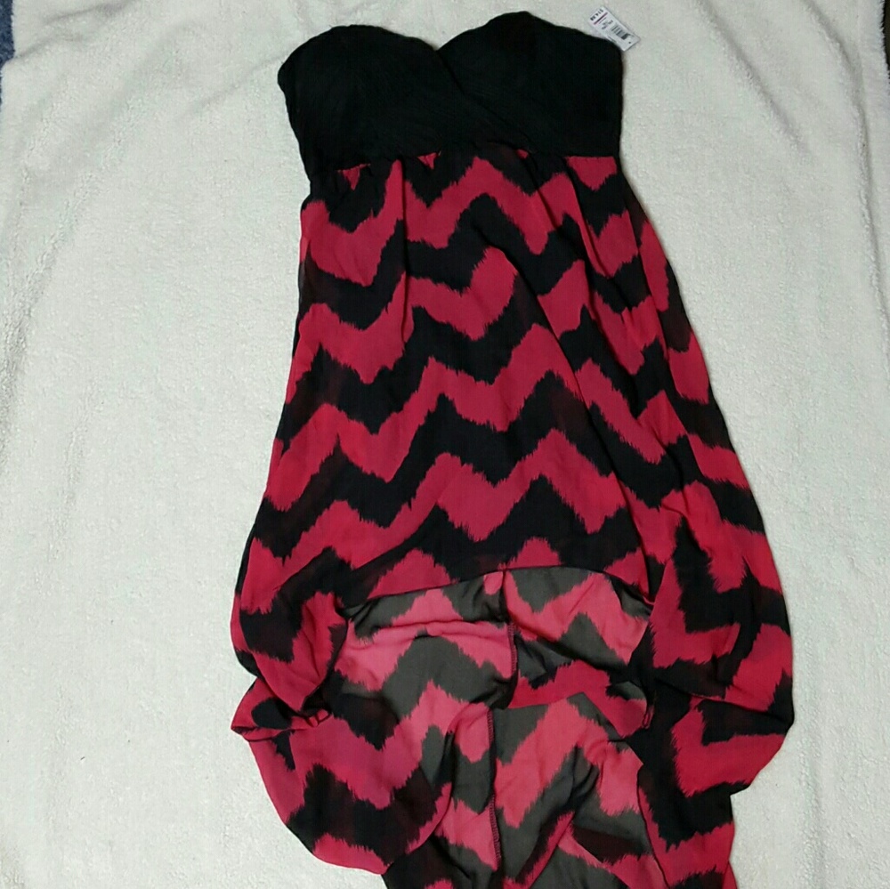 Strapless hi-low dress