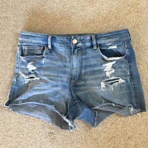 AE super stretch ripped high waisted shorts