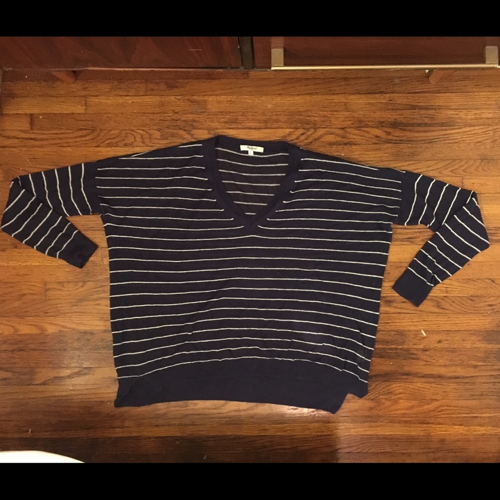 Madewell navy striped shirt small