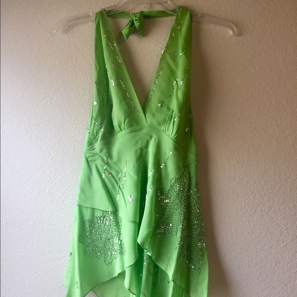 BCBGmaxazria lime halter tunic