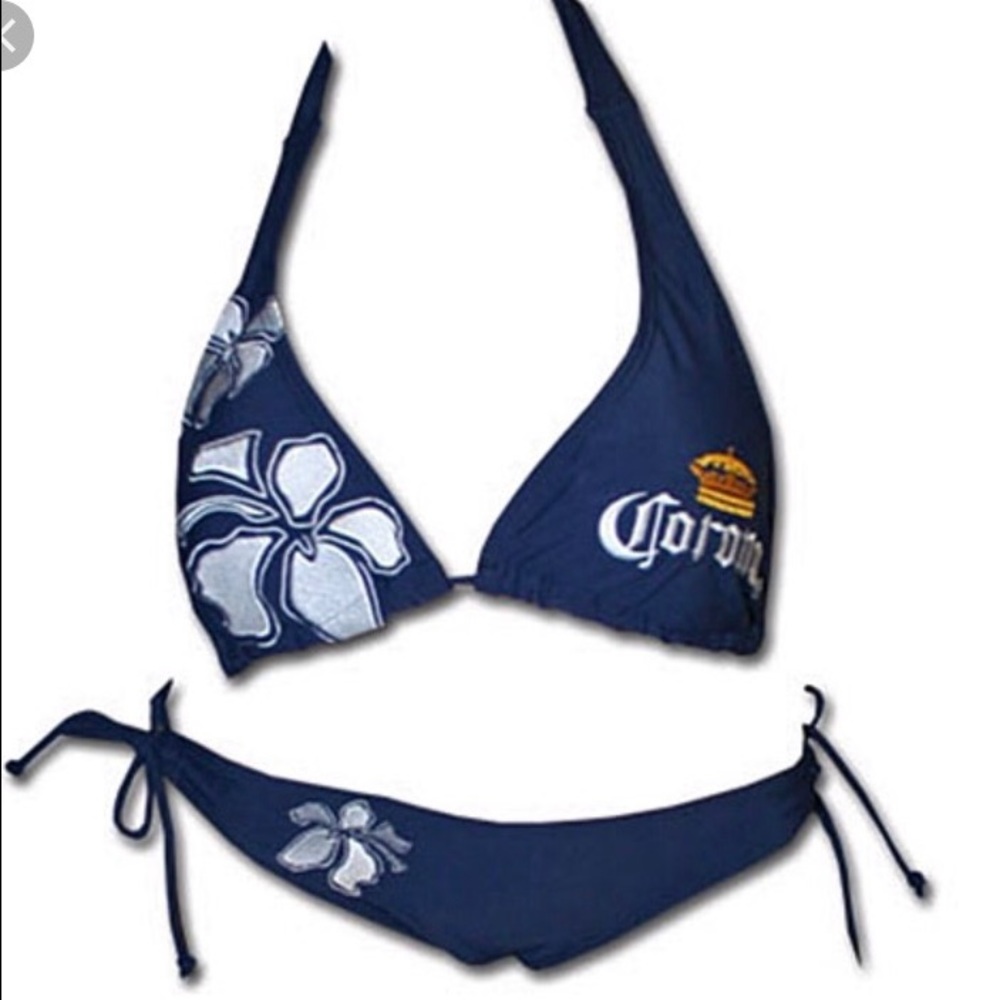 Corona Hibiscus Navy String Bikini
