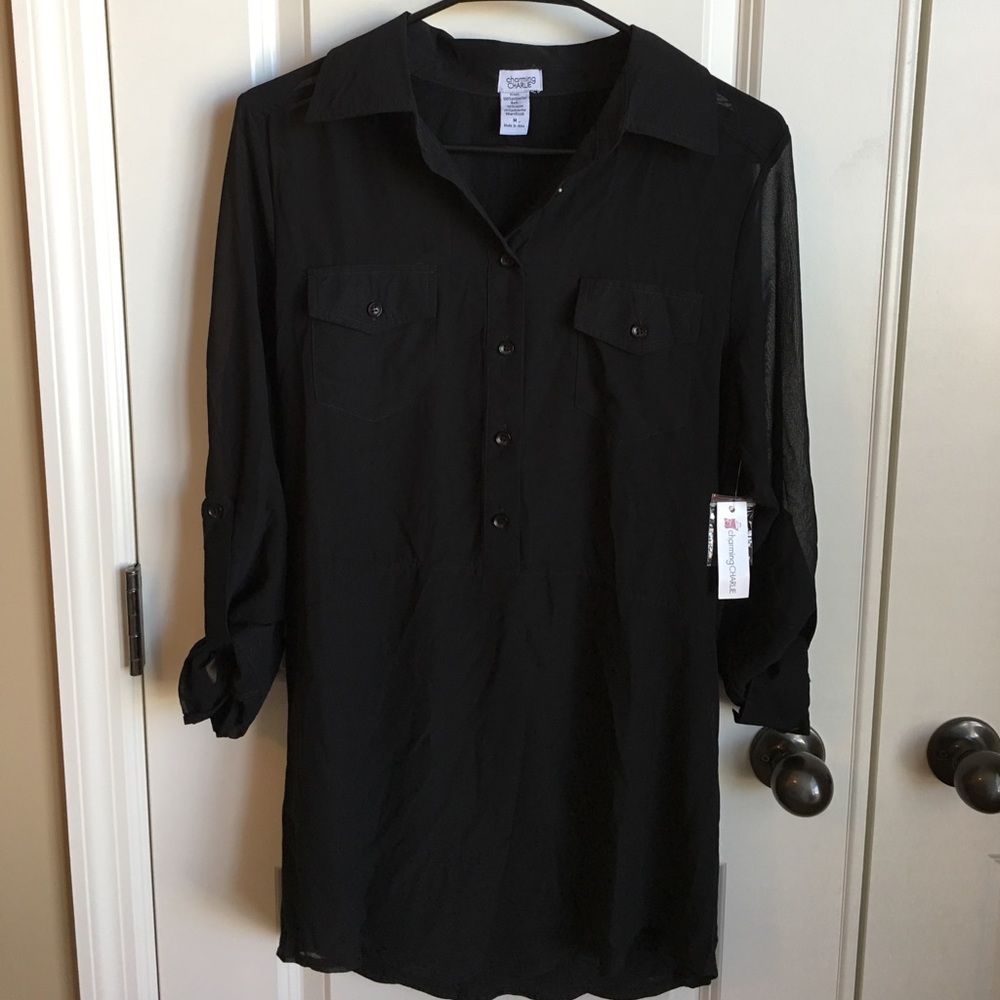 Women's Black Charming Charlie's Tunic Top