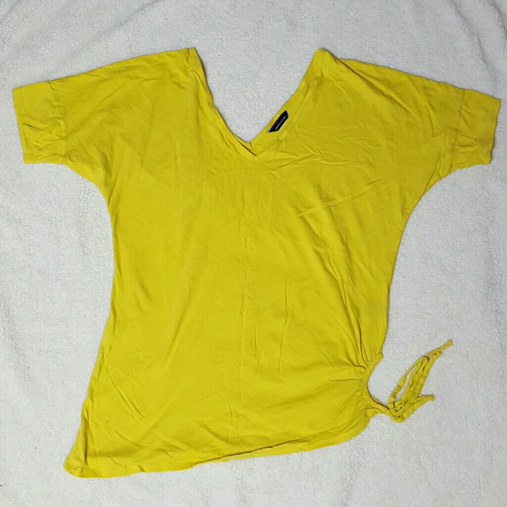 Yellow side tie shirt