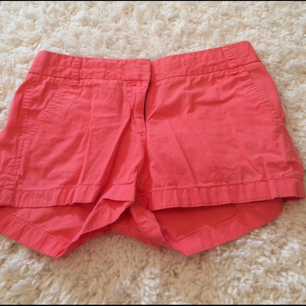 Red Orange chino JCrew shorts