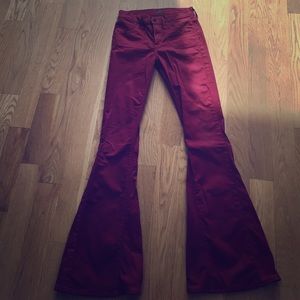 Red super flare citizens of humanity jeans