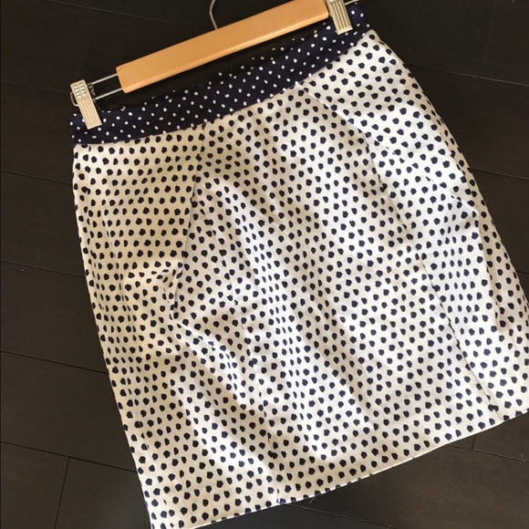 Zara Dresses & Skirts - Zara Navy Mixed Print White and Blue Skirt